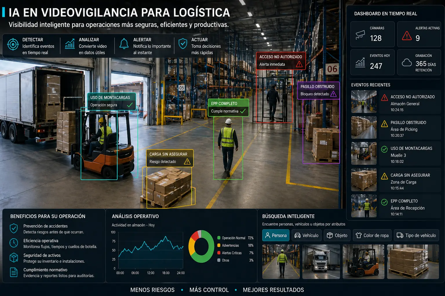 Analíticas de videovigilancia con IA para logística y CEDIS