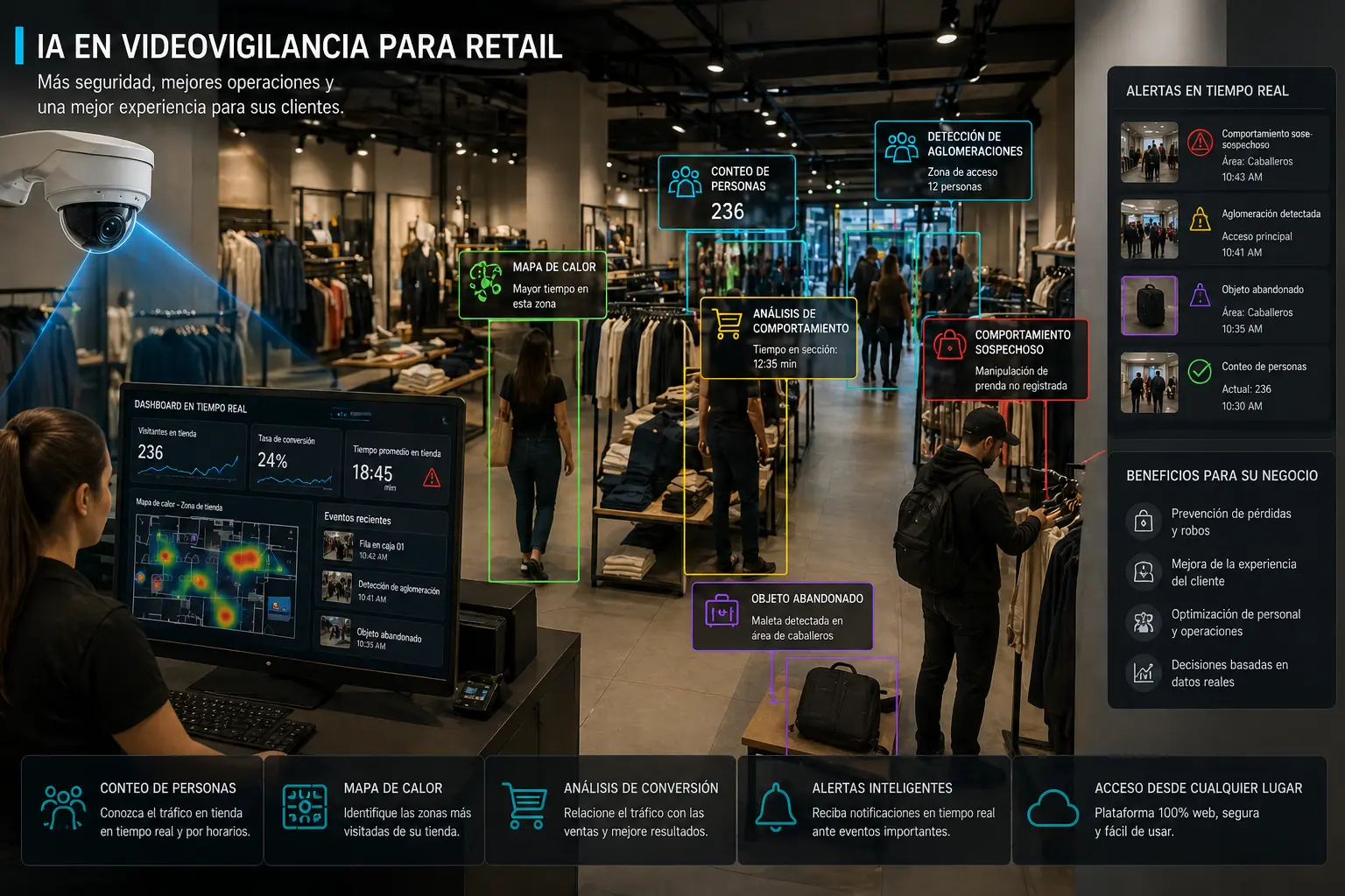 Analíticas de videovigilancia con IA para retail